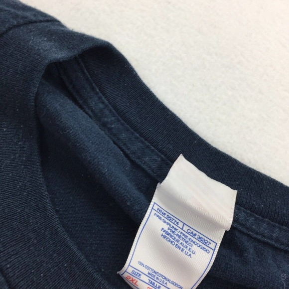 Vintage USPS Priority Mail Flat Rate Box Short Sleeve T-Shirt 2XL Mens Navy Blue - Picture 4 of 6